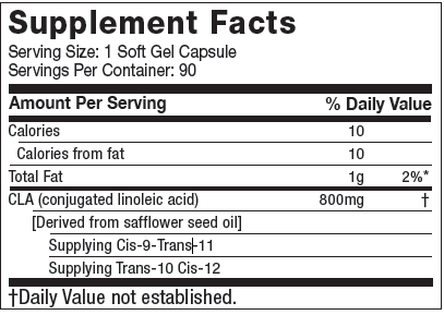 Platinum Pure CLA Supplement Facts